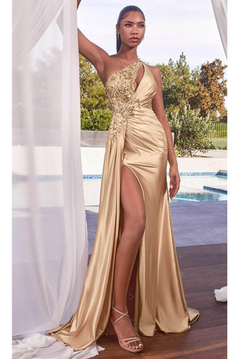 Ladivine CDS454 - Asymmetrical Sequin Evening Dress - Prom