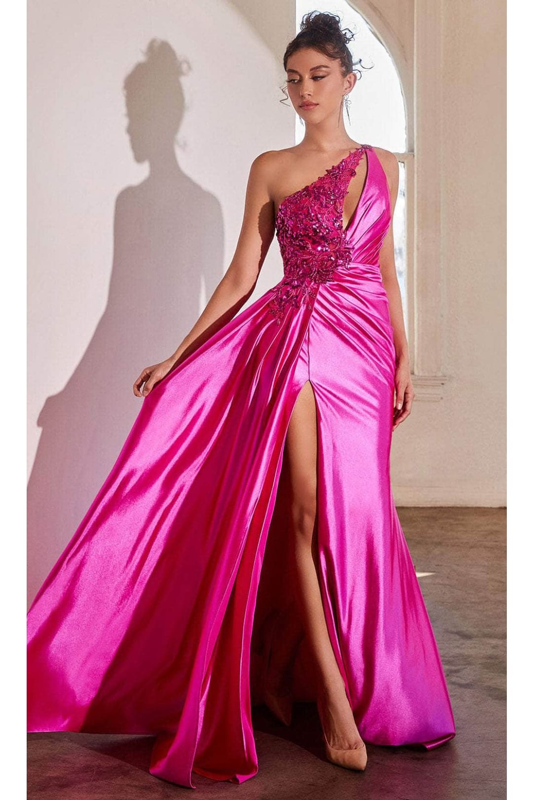 Ladivine CDS454 - Asymmetrical Sequin Evening Dress - Prom