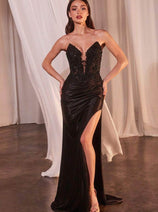 Black Christmas & Holiday Dress in Satin by  Ladivine CDS465