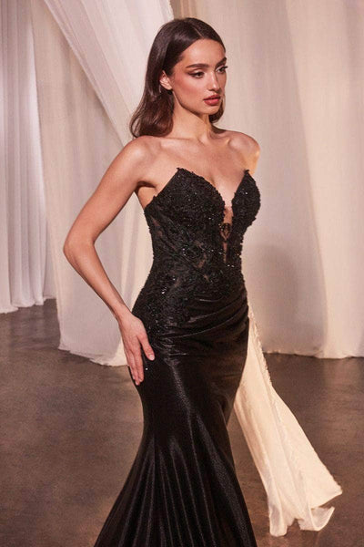 Ladivine CDS465 - Strapless Embellished Prom Gown - Prom