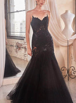 Ladivine CDS482 Strapless Embroidered Mermaid Gown
