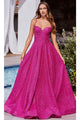 Ladivine CDS483 - Glitter Sleeveless Boned Bodice Ballgown - Prom