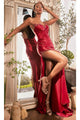 Ladivine CDS487 - Pleated Sheath Evening Gown - Prom