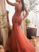 Ladivine CDS488  –  Sparkling Mermaid Evening Dress