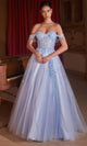 Ladivine CDS490 - Off-Shoulder Lace-Up Ballgown - Prom