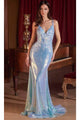 Ladivine CDS491 - Embroidered Sleeveless Sequin Prom Dress - Prom