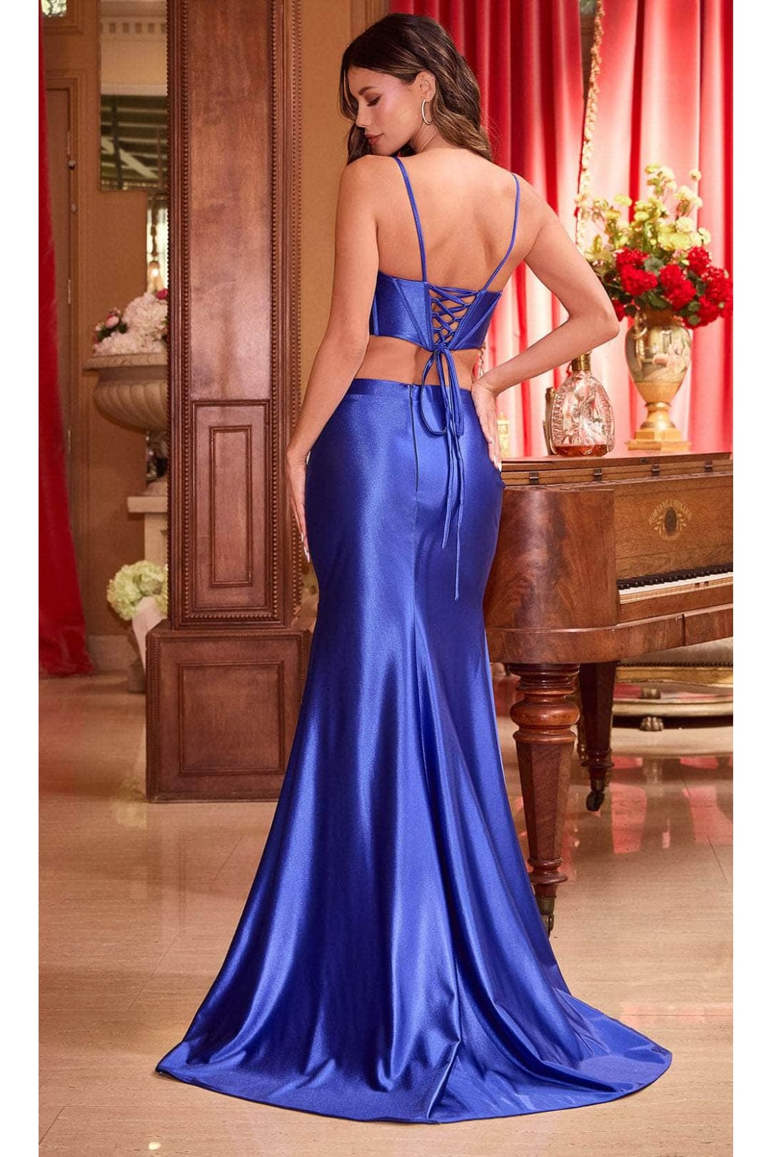 Ladivine CDS493 - Ruched Two-Piece Mermaid Gown - Prom