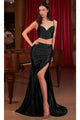 Ladivine CDS493 - Ruched Two-Piece Mermaid Gown - Prom