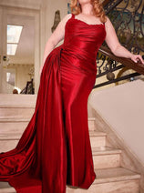 Ladivine by Cinderella Divine Dresses - Ladivine CDS496C Sleeveless Ruched Detail Evening Gown