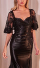 Ladivine by Cinderella Divine Dresses - Ladivine CDS499 Sheer Capelet Sweetheart Gown - Prom