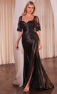Ladivine by Cinderella Divine Dresses - Ladivine CDS499 Sheer Capelet Sweetheart Gown - Prom