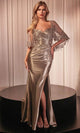 Ladivine by Cinderella Divine Dresses - Ladivine CDS499 Sheer Capelet Sweetheart Gown - Prom