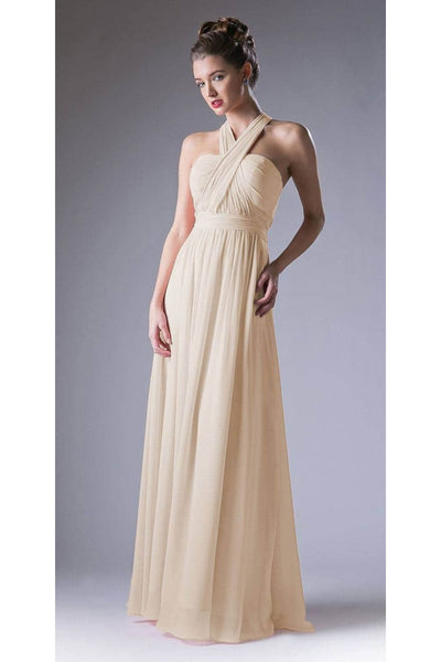 Ladivine CF055 - Versatile Neck Chiffon Evening Gown - Prom