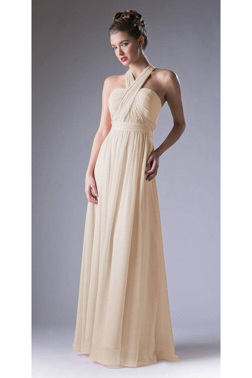 Ladivine CF055 - Versatile Neck Chiffon Evening Gown - Prom