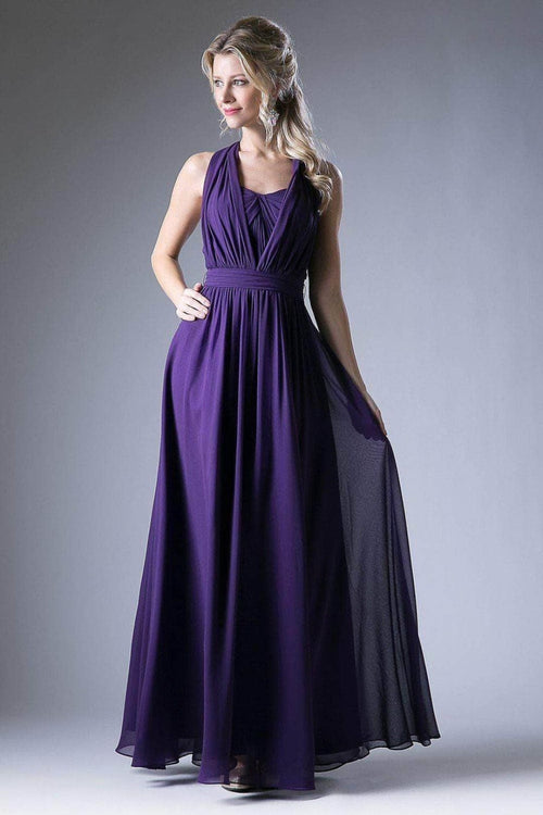 Ladivine CF055 - Versatile Neck Chiffon Evening Gown - Prom