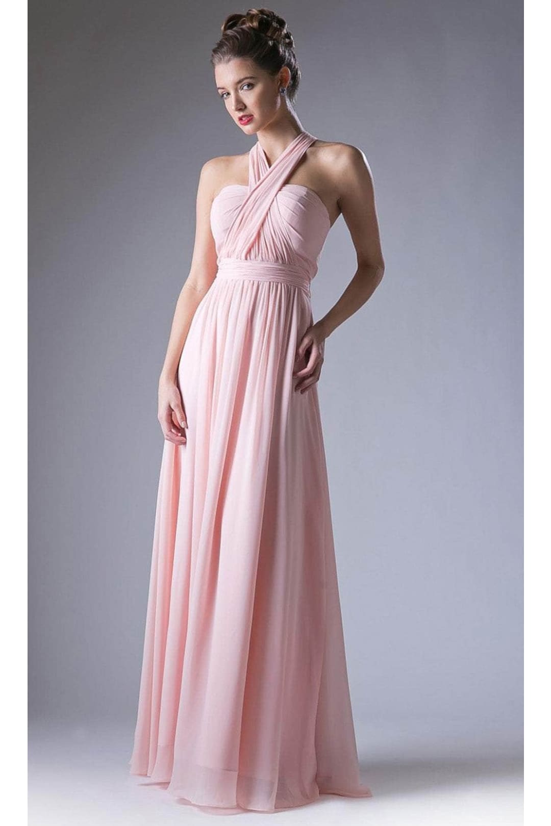 Ladivine CF055 - Versatile Neck Chiffon Evening Gown - Prom