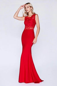 Ladivine CF115 Lace Knit Sheath With Stretch - Prom