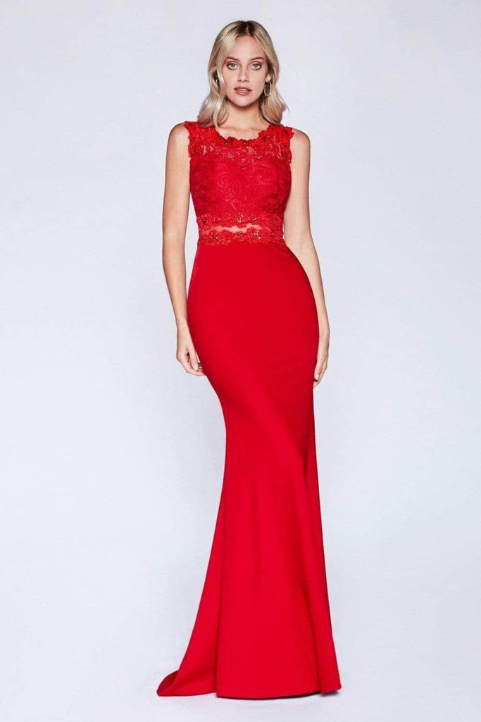 Ladivine CF115 Lace Knit Sheath With Stretch - Prom