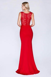 Ladivine CF115 Lace Knit Sheath With Stretch - Prom