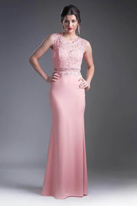 Ladivine CF115 Lace Knit Sheath With Stretch - Prom