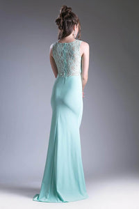 Ladivine CF115 Lace Knit Sheath With Stretch - Prom