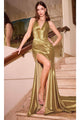 Ladivine CH048 - Plunging Halter Prom Gown - Prom