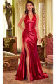 Ladivine CH048 - Plunging Halter Prom Gown - Prom