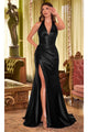 Ladivine CH048 - Plunging Halter Prom Gown - Prom