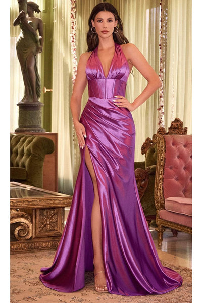 Ladivine CH048 - Plunging Halter Prom Gown - Prom