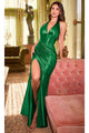 Ladivine CH048 - Plunging Halter Prom Gown - Prom
