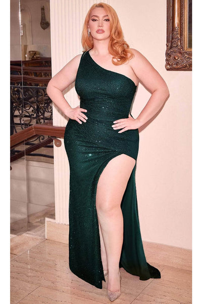 Ladivine CH077 - One-Shoulder Sequin Evening Dress - Prom