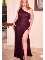 Ladivine CH077C Sequin One-Shoulder Prom Gown