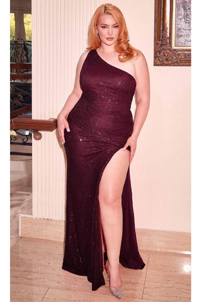 Ladivine CH077C Sequin One-Shoulder Prom Gown - Prom