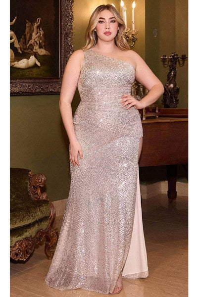 Ladivine CH077C Sequin One-Shoulder Prom Gown - Prom