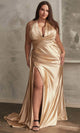 Ladivine by cinderella divine Dresses - Ladivine CH079 Backless Gown with Pleated Bodice - Prom