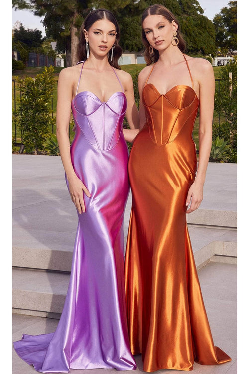 Ladivine CH112 - Bustier Satin Strapless Prom Dress - Prom