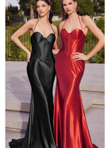 Black Christmas & Holiday Dress in Satin by Ladivine CH112