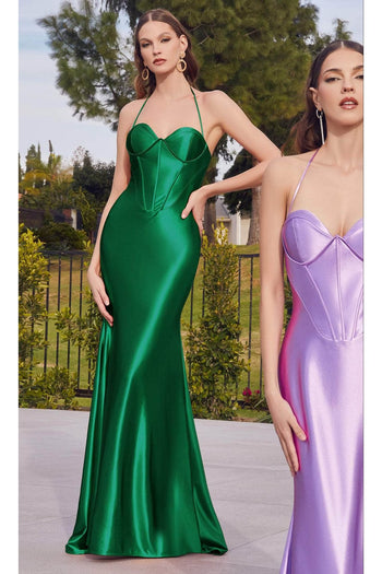 Ladivine CH112 - Bustier Satin Strapless Prom Dress - Prom