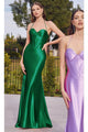Ladivine CH112 - Bustier Satin Strapless Prom Dress - Prom