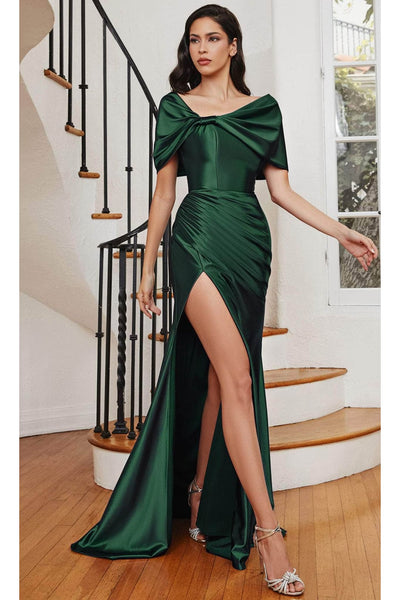 Ladivine CH116 - Sheath Gown with Detachable Cape - Prom