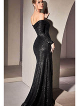 Black Christmas & Holiday Dress in Sequin by Ladivine CH135