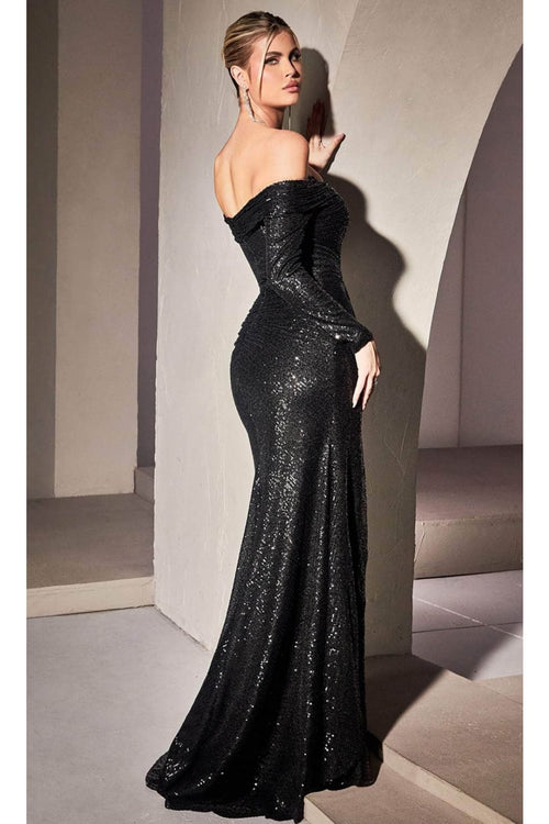 Ladivine CH135 - Sequin Off-Shoulder Evening Dress - Prom