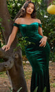 Ladivine CH139 - Velvet Off-Shoulder Evening Gown - Prom