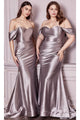 Ladivine CH163C - Metallic Satin Prom Dress - Prom