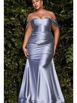 Ladivine Plus Size Prom Dress Metallic Long Formal Evening Gown CH163C