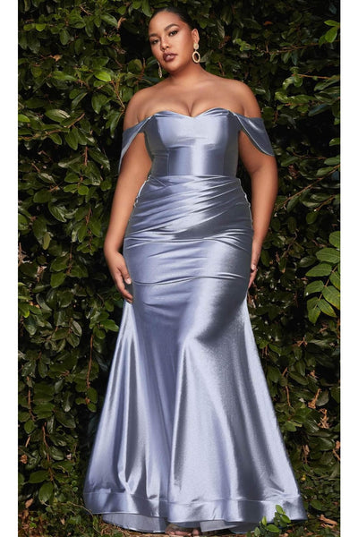 Ladivine CH163C - Metallic Satin Prom Dress - Prom