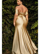 Ladivine Plus Size Prom Dress Metallic Long Formal Evening Gown CH163C