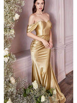 Ladivine Plus Size Prom Dress Metallic Long Formal Evening Gown CH163C
