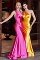 Ladivine CH164 - Satin One-Shoulder Fitted Evening Gown - Prom