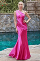 Ladivine CH164 - Satin One-Shoulder Fitted Evening Gown - Prom